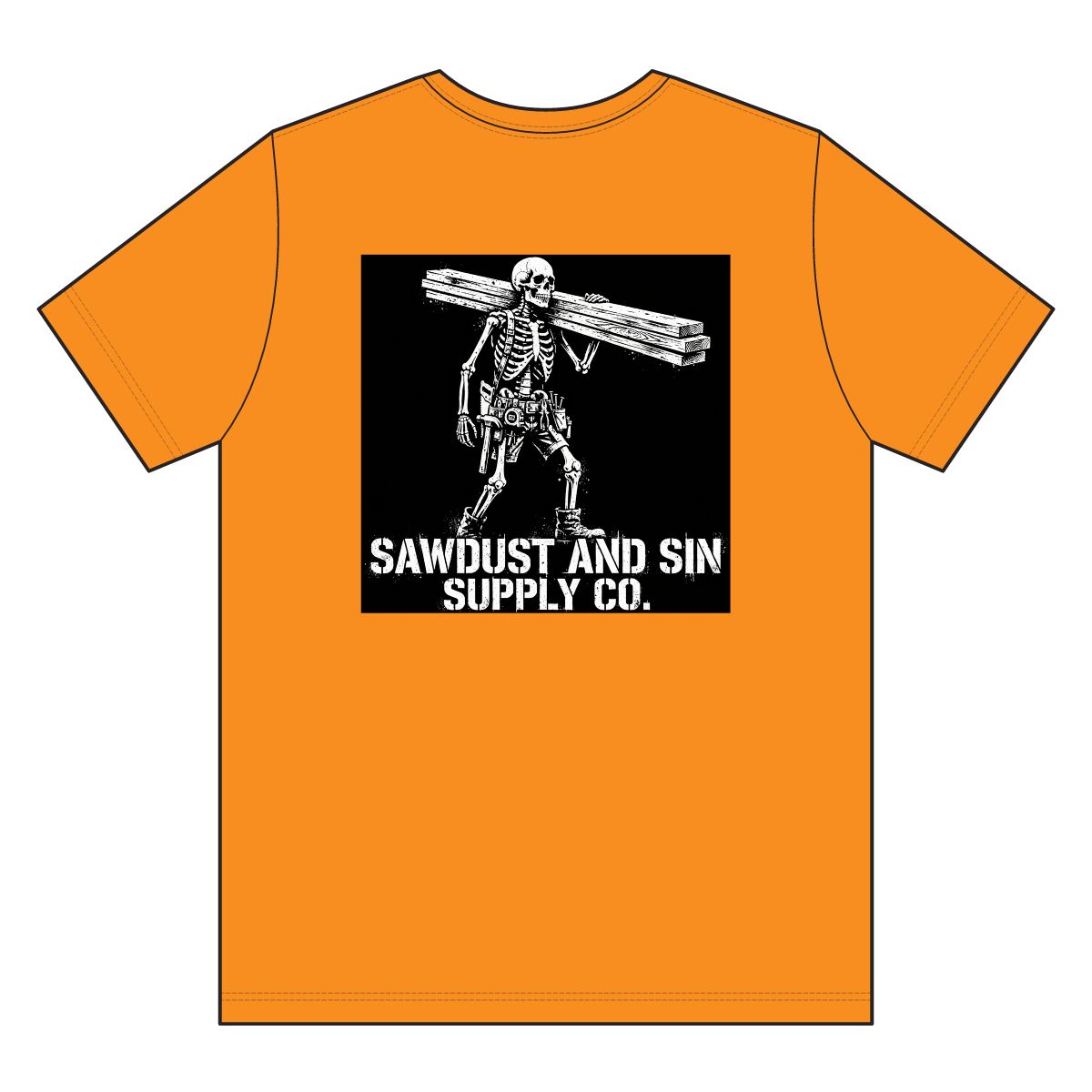 Lumber Carry Skeleton hi-vis orange tee